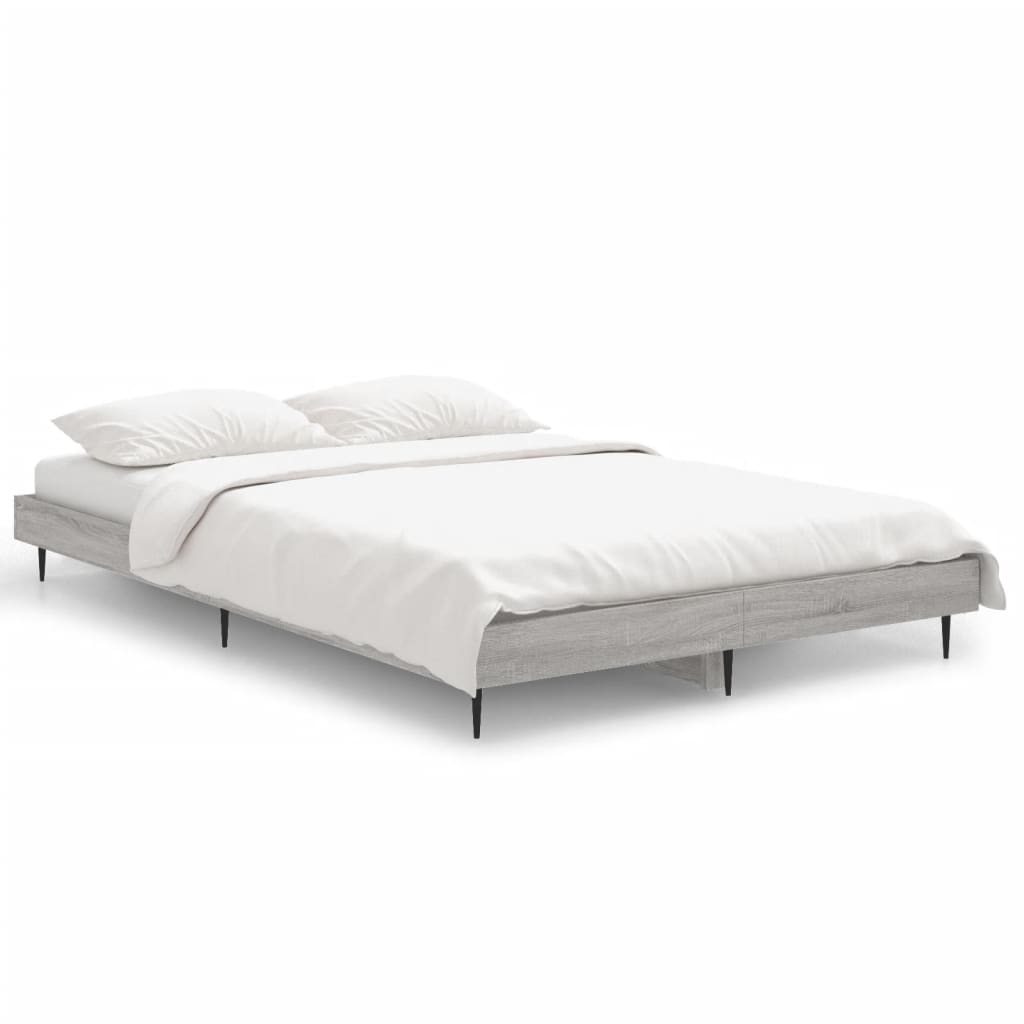 Bedframe bewerkt hout grijs sonoma eikenkleurig 120x190 cm