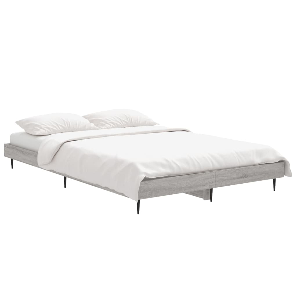 Bedframe bewerkt hout grijs sonoma eikenkleurig 120x190 cm