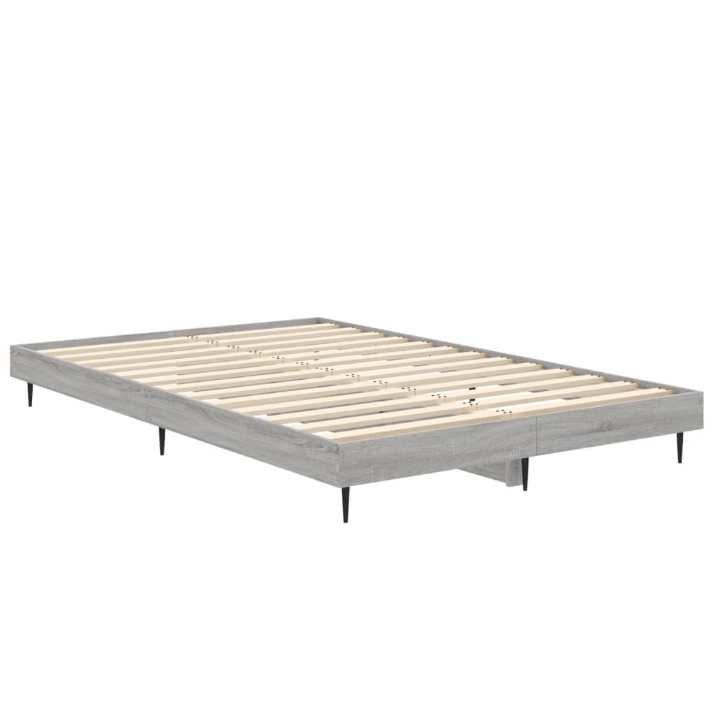 Bedframe bewerkt hout grijs sonoma eikenkleurig 120x190 cm