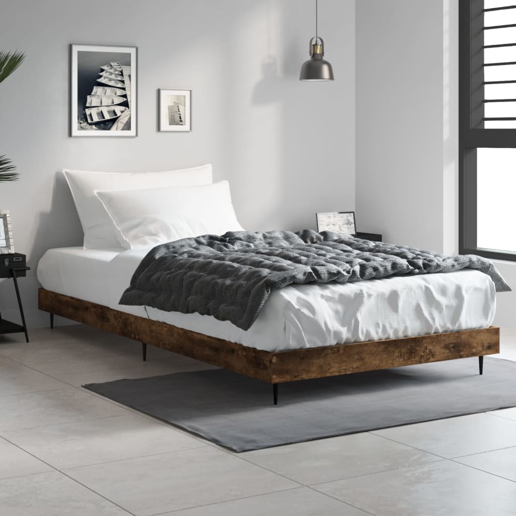 Bedframe zonder matras hout gerookt eikenkleurig 90x190 cm