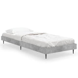 Bedframe bewerkt hout betongrijs 75x190 cm