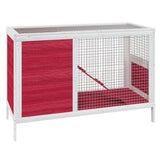 Konijnenhok 103x44x69,5 cm massief grenenhout rood