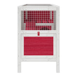 Konijnenhok 103x44x69,5 cm massief grenenhout rood