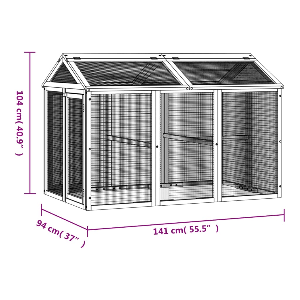 Dierenren 141x94x104 cm massief grenenhout bruin