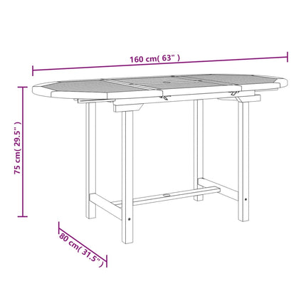 Tuintafel verlengbaar 110-160x80x75 cm massief teakhout - AllerleiShop