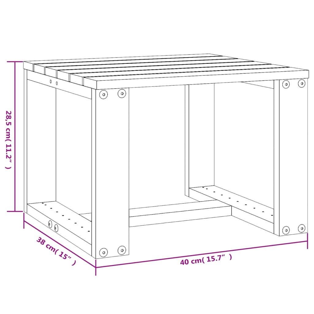 Tuinbijzettafel 40x38x28,5 cm massief grenenhout - AllerleiShop