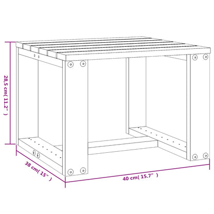 Tuinbijzettafel 40x38x28,5 cm massief grenenhout wit - AllerleiShop