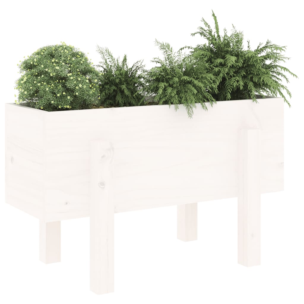 Plantenbak 62x30x38 cm massief grenenhout wit - AllerleiShop