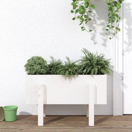 Plantenbak 62x30x38 cm massief grenenhout wit - AllerleiShop