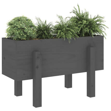 Plantenbak 62x30x38 cm massief grenenhout grijs - AllerleiShop