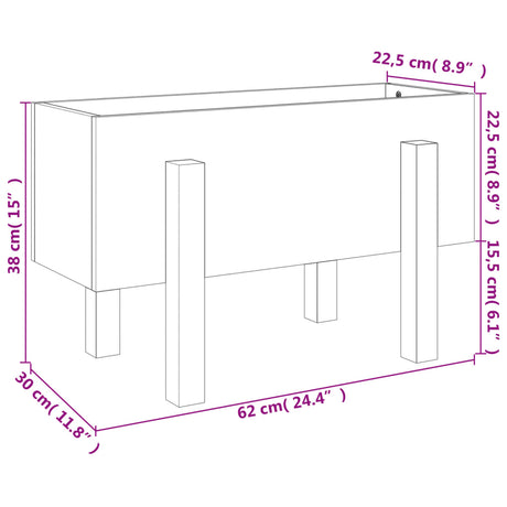 Plantenbak 62x30x38 cm massief grenenhout grijs - AllerleiShop