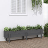 Plantenbak verhoogd 160x30x38 cm massief grenenhout grijs - AllerleiShop