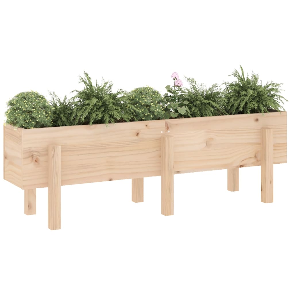 Plantenbak verhoogd 121x30x38 cm massief grenenhout