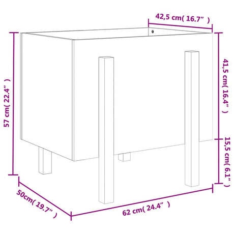 Plantenbak 62x50x57 cm massief grenenhout wit - AllerleiShop