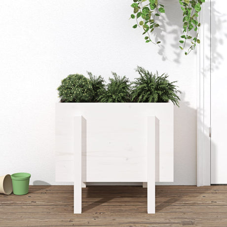 Plantenbak 62x50x57 cm massief grenenhout wit - AllerleiShop