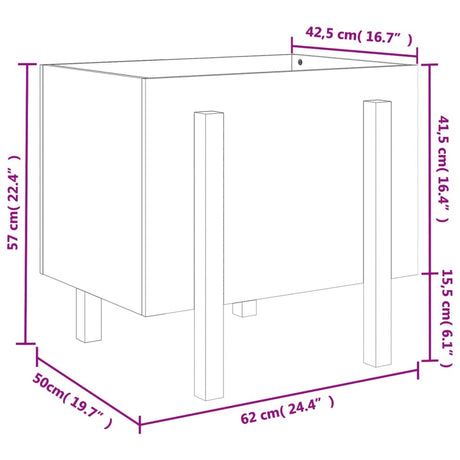 Plantenbak 62x50x57 cm massief grenenhout zwart - AllerleiShop