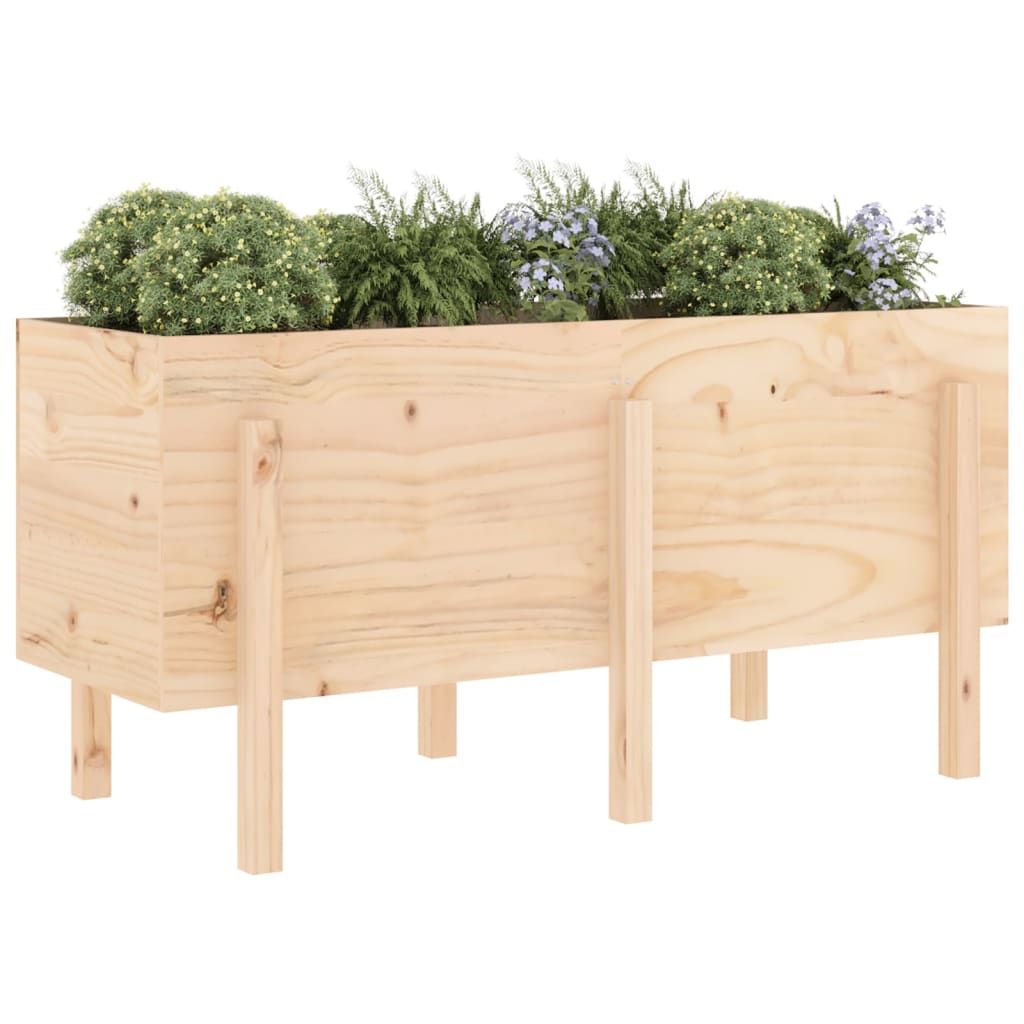 Plantenbak verhoogd 121x50x57 cm massief grenenhout - AllerleiShop