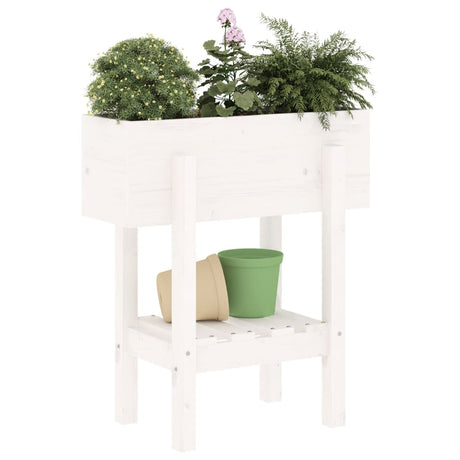 Plantenbak 62x30x69 cm massief grenenhout wit - AllerleiShop