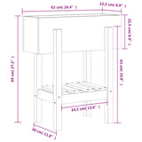 Plantenbak 62x30x69 cm massief grenenhout honingbruin - AllerleiShop