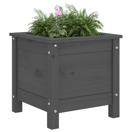 Plantenbak 40x40x39 cm massief grenenhout grijs - AllerleiShop