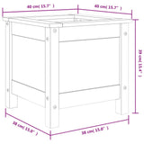 Plantenbak 40x40x39 cm massief grenenhout grijs - AllerleiShop