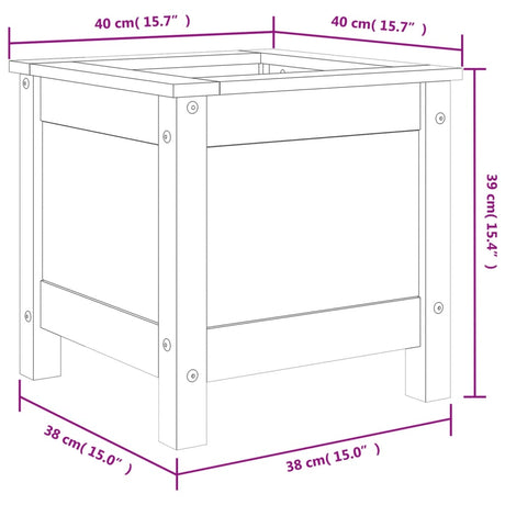 Plantenbak 40x40x39 cm massief grenenhout grijs - AllerleiShop