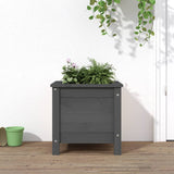 Plantenbak 40x40x39 cm massief grenenhout grijs - AllerleiShop