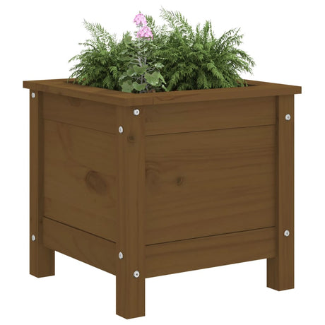 Plantenbak 40x40x39 cm massief grenenhout honingbruin - AllerleiShop