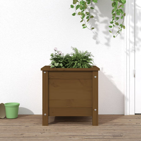 Plantenbak 40x40x39 cm massief grenenhout honingbruin - AllerleiShop