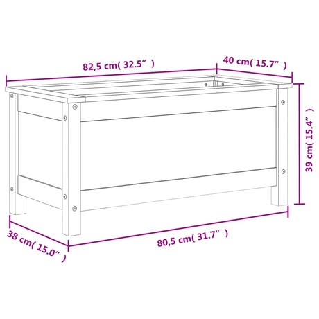 Plantenbak 82,5x40x39 cm massief grenenhout grijs - AllerleiShop