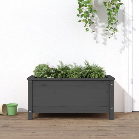 Plantenbak 82,5x40x39 cm massief grenenhout grijs - AllerleiShop