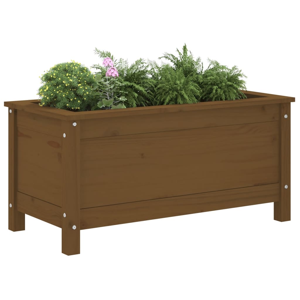 Plantenbak 82,5x40x39 cm massief grenenhout honingbruin - AllerleiShop