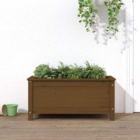 Plantenbak 82,5x40x39 cm massief grenenhout honingbruin - AllerleiShop