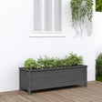 Plantenbak verhoogd 119,5x40x39 cm massief grenenhout grijs - AllerleiShop