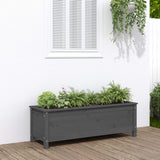 Plantenbak verhoogd 119,5x40x39 cm massief grenenhout grijs - AllerleiShop