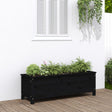 Plantenbak verhoogd 119,5x40x39 cm massief grenenhout zwart - AllerleiShop