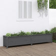 Plantenbak verhoogd 199,5x40x39 cm massief grenenhout grijs - AllerleiShop