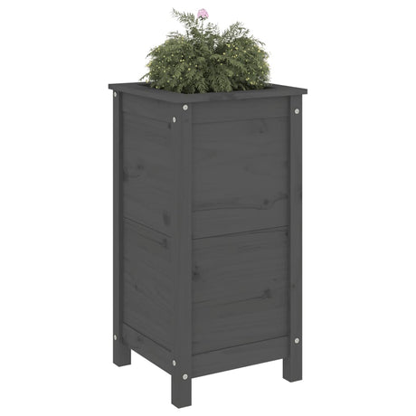 Plantenbak 40x40x78 cm massief grenenhout grijs - AllerleiShop