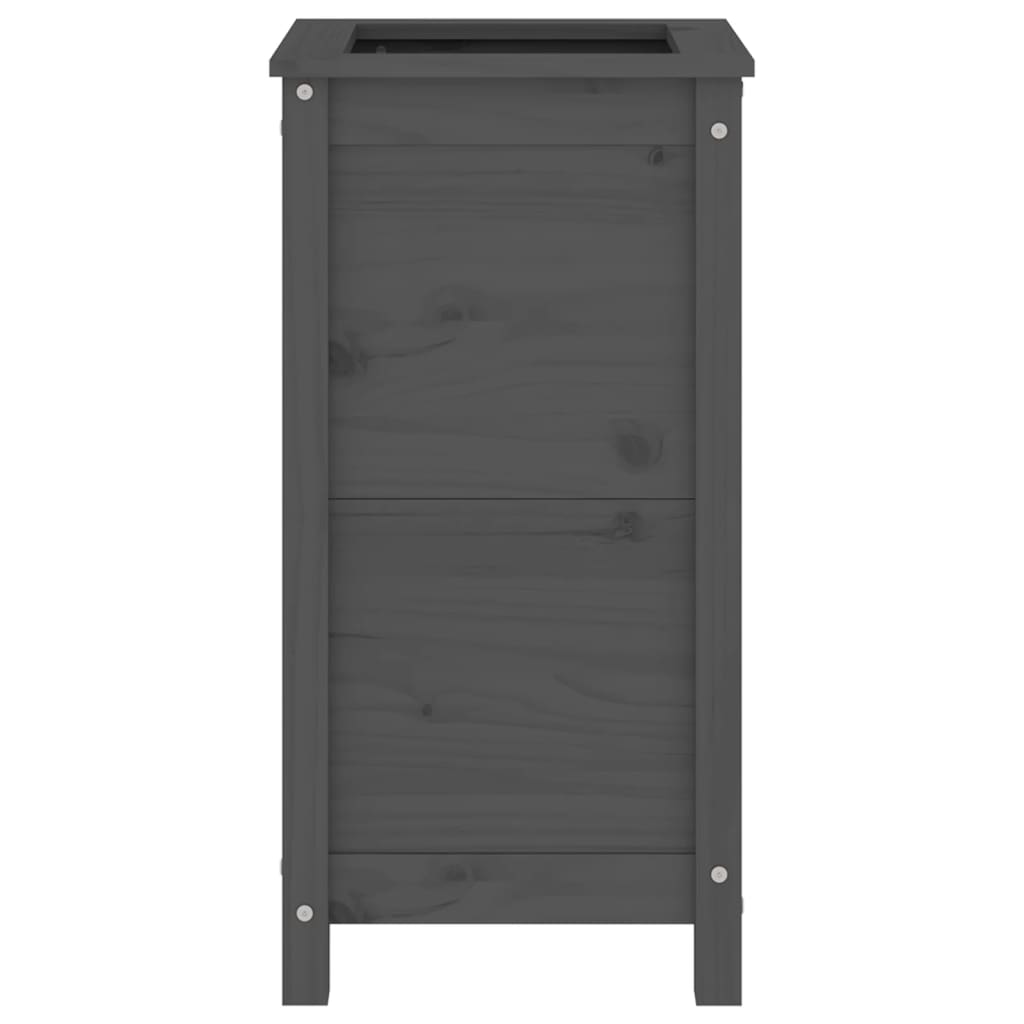 Plantenbak 40x40x78 cm massief grenenhout grijs - AllerleiShop