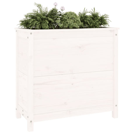 Plantenbak 82,5x40x78 cm massief grenenhout wit - AllerleiShop