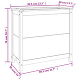 Plantenbak 82,5x40x78 cm massief grenenhout wit - AllerleiShop