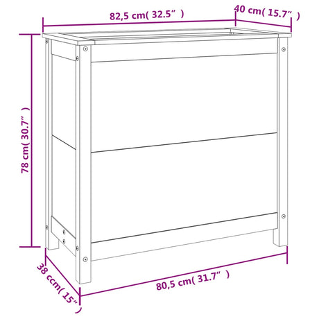 Plantenbak 82,5x40x78 cm massief grenenhout wit - AllerleiShop