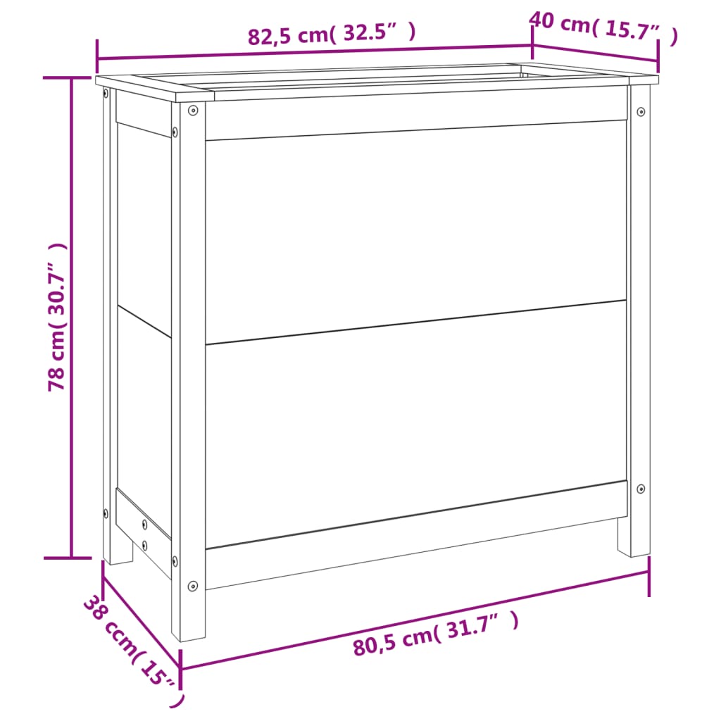 Plantenbak 82,5x40x78 cm massief douglashout - AllerleiShop