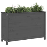 Plantenbak verhoogd 119,5x40x78 cm massief grenenhout grijs - AllerleiShop