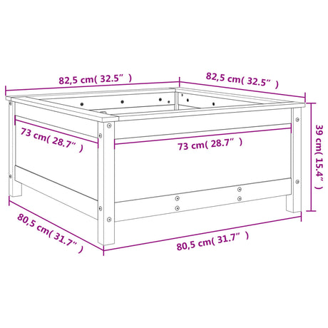 Plantenbak 82,5x82,5x39 cm massief grenenhout - AllerleiShop