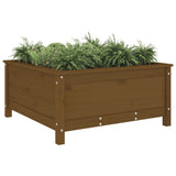 Plantenbak 82,5x82,5x39 cm massief grenenhout honingbruin - AllerleiShop