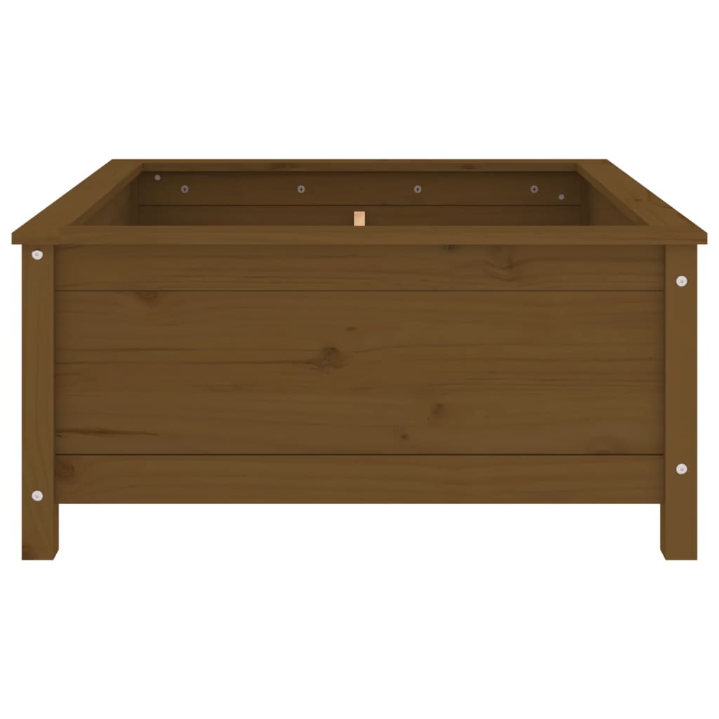 Plantenbak 82,5x82,5x39 cm massief grenenhout honingbruin - AllerleiShop