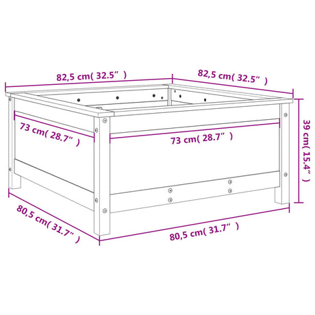 Plantenbak 82,5x82,5x39 cm massief grenenhout honingbruin - AllerleiShop