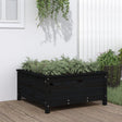 Plantenbak 82,5x82,5x39 cm massief grenenhout zwart - AllerleiShop