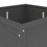 Plantenbak 82,5x82,5x78 cm massief grenenhout grijs - AllerleiShop